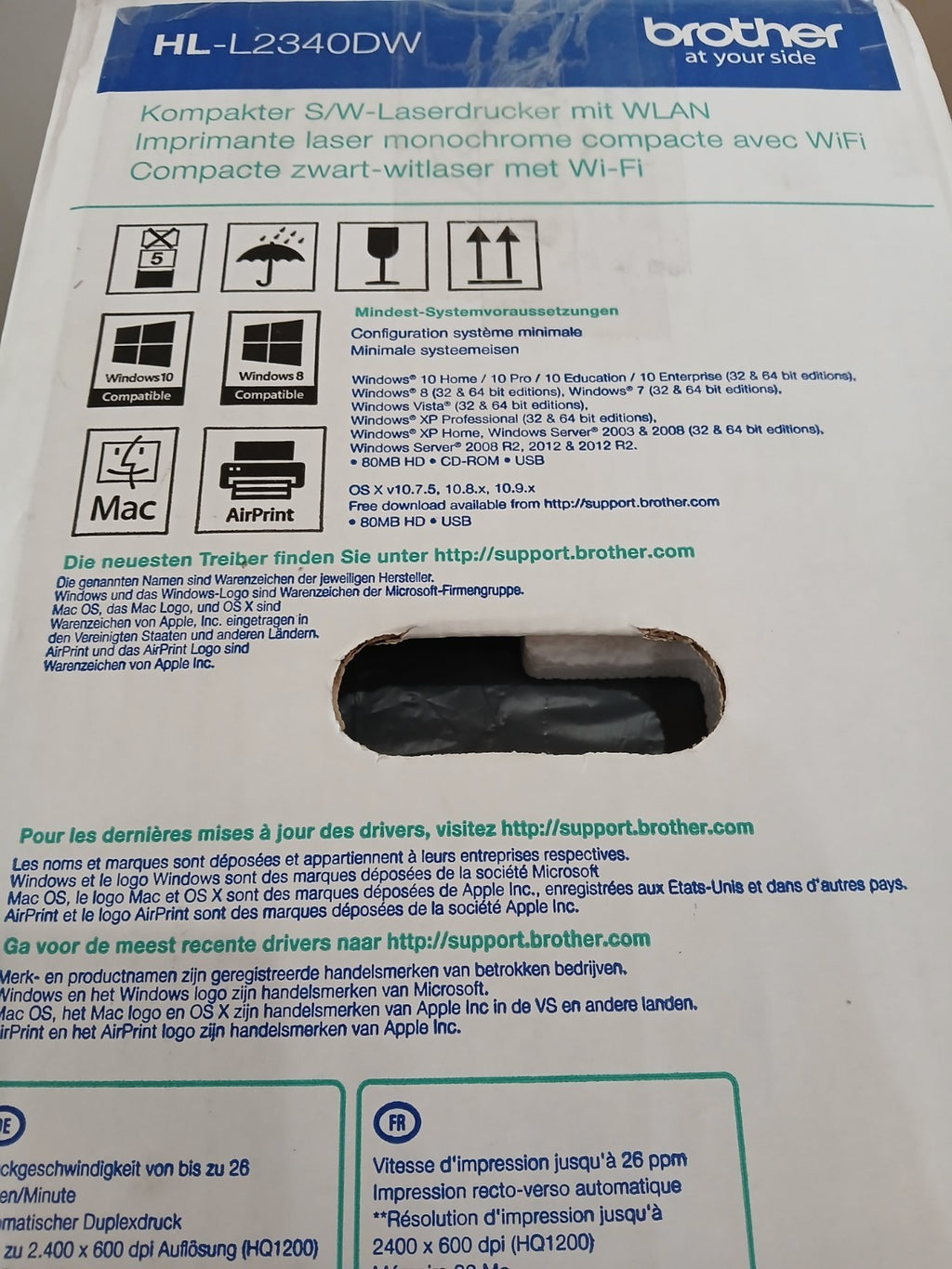 Brother HL-L2340DW S/W Laserdrucker Duplex Wi-Fi Netzwerk Airprint USB2.0 Win 11