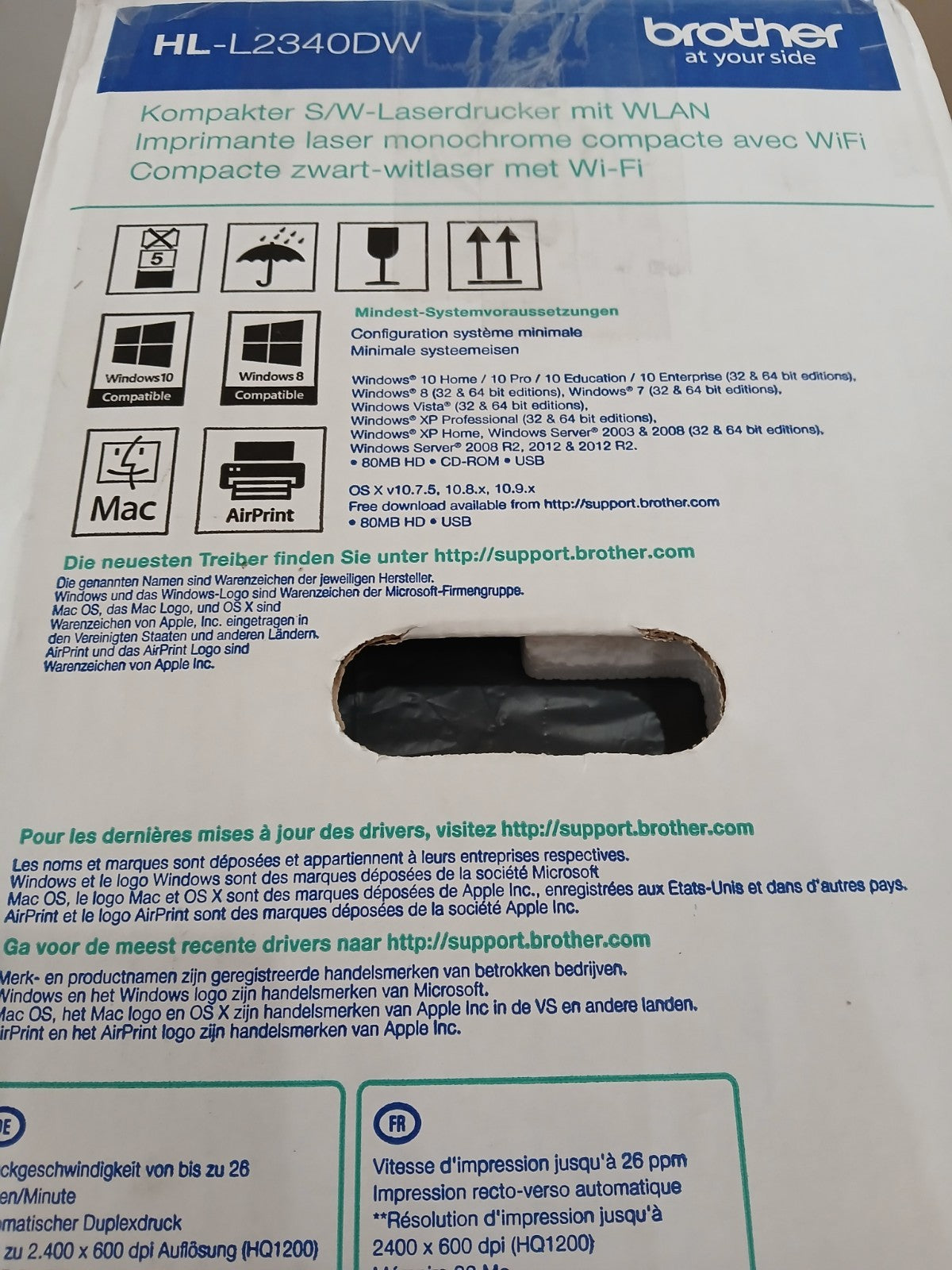 Brother HL-L2340DW S/W Laserdrucker Duplex Wi-Fi Netzwerk Airprint USB2.0 Win 11