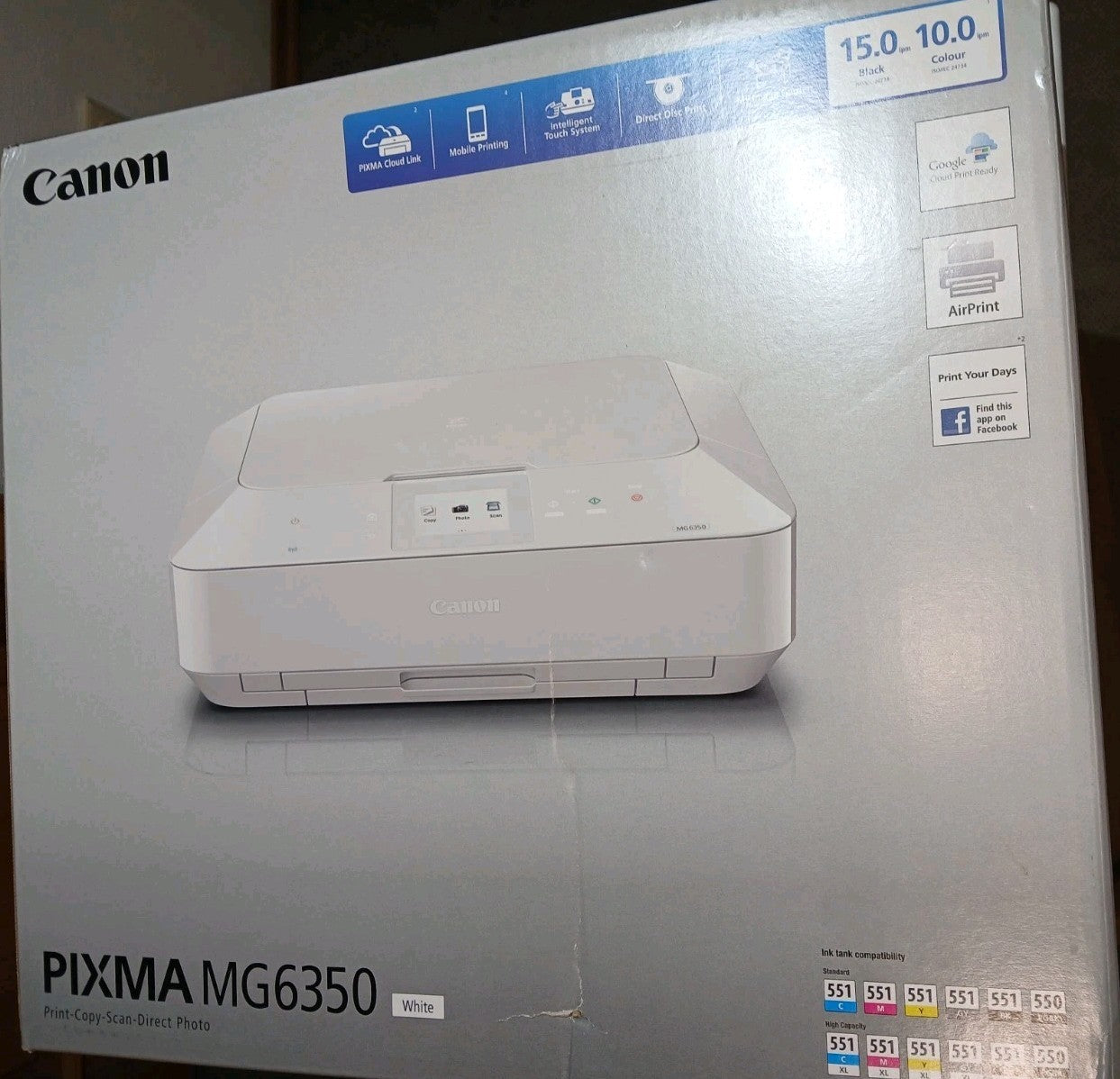 Canon Pixma MG6350 Drucker WHITE wie Neu! Unbenutzt & Vollständig! Blitzversand!