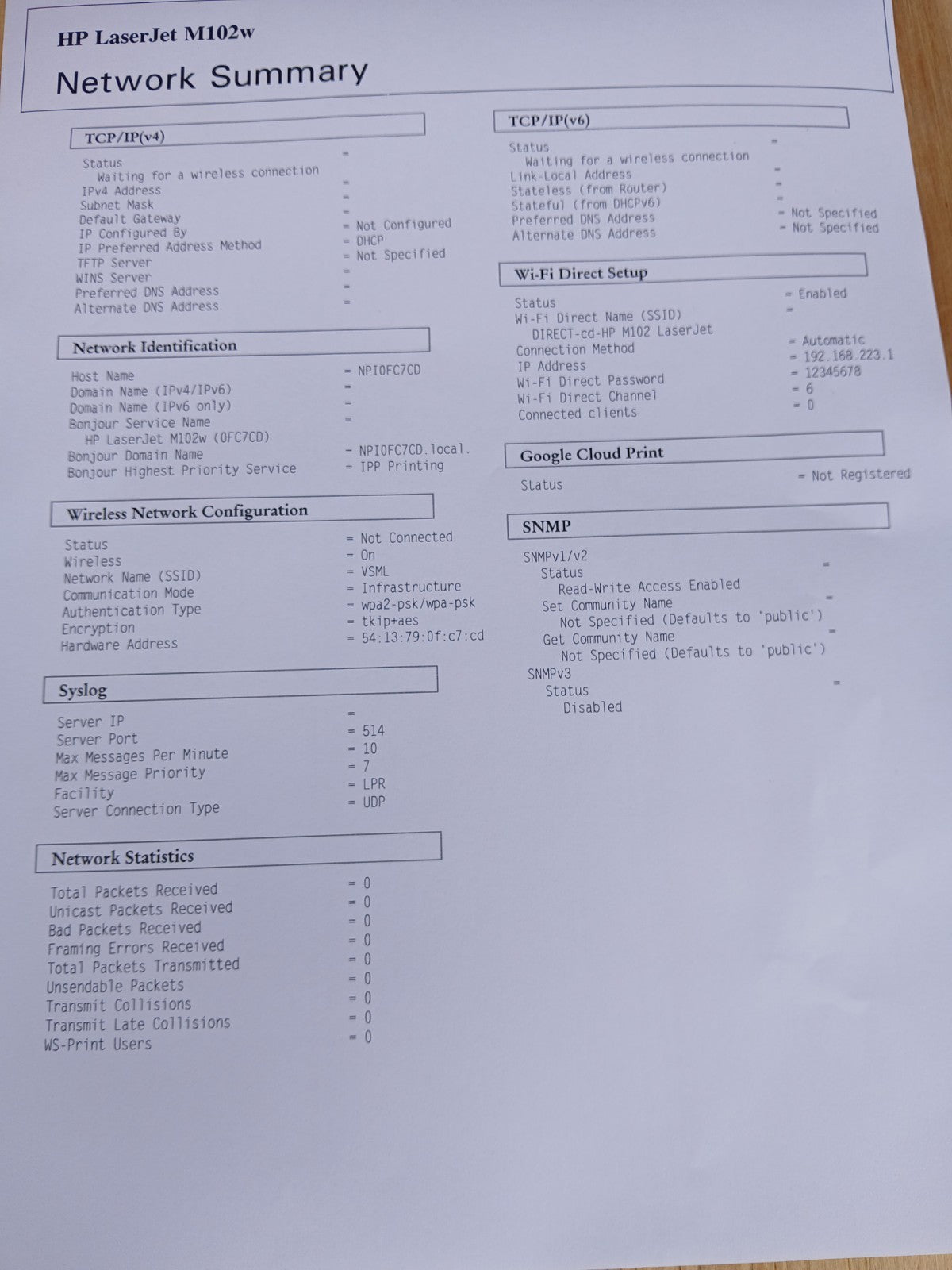 HP Laser Jet Pro M102w S/W Laserdrucker USB 2.0 Netzwerk Wlan Airprint Win 10