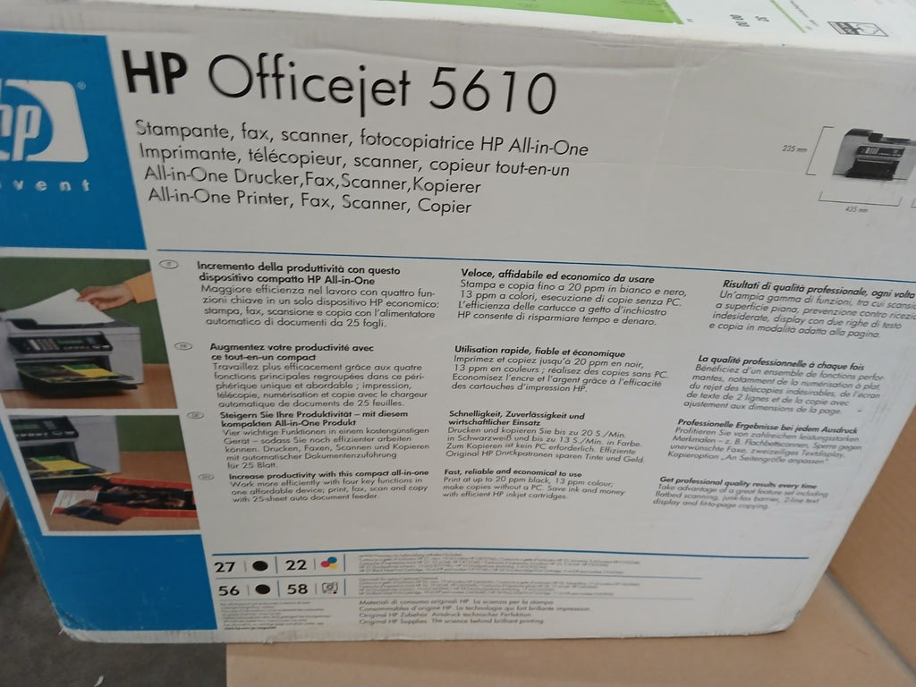 HP OfficeJet 5610 Tintenstrahldrucker 4-in-1-Multifunktionsgerät ADF USB Win 10