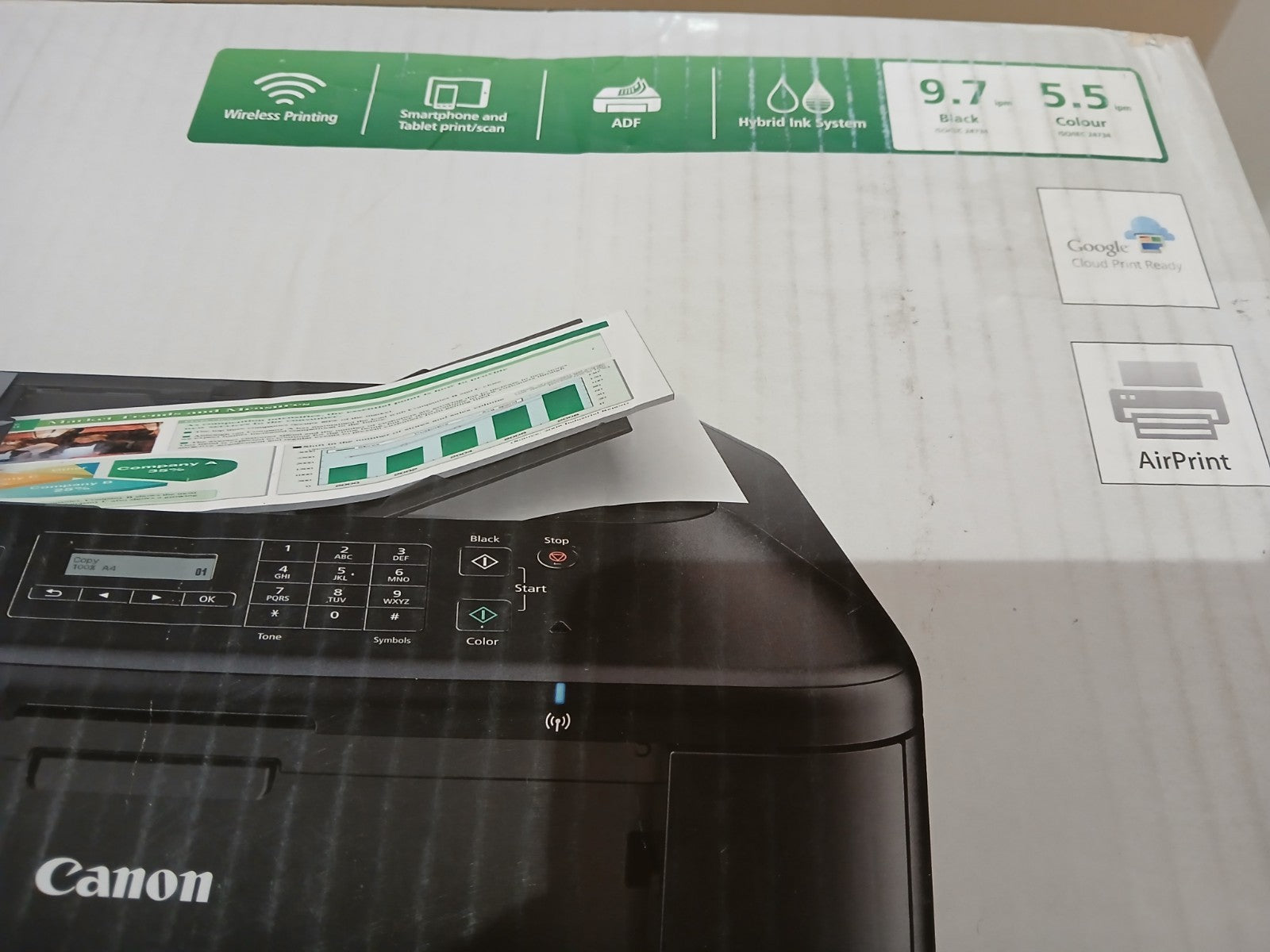 Canon Pixma MX 475 Druck Scan Kopie Fax ADF Wi Fi Direkt WLAN LAN Netzwerk Win11