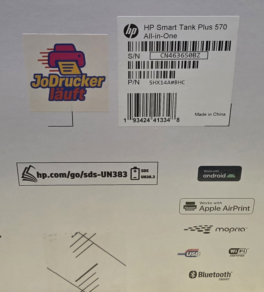 HP Smart Tank Plus 570 3-in-1 Tintenstrahldrucker ADF USB 2.0 Wlan Mopria Win 11