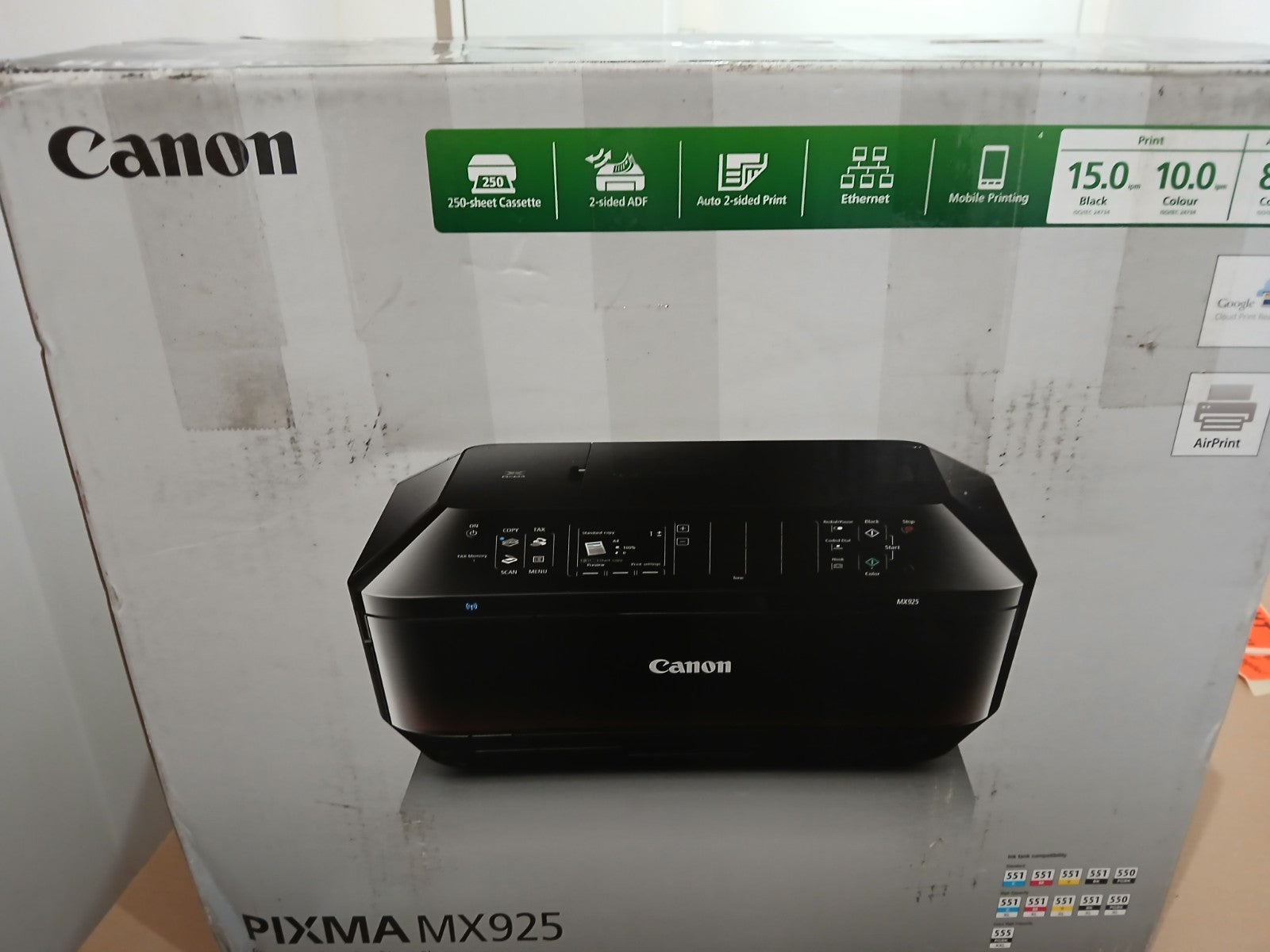 Canon PIXMA MX925 4-in-1-Tintenstrahldrucker Duplex ADF CD/DVD Druck WLAN Win 10