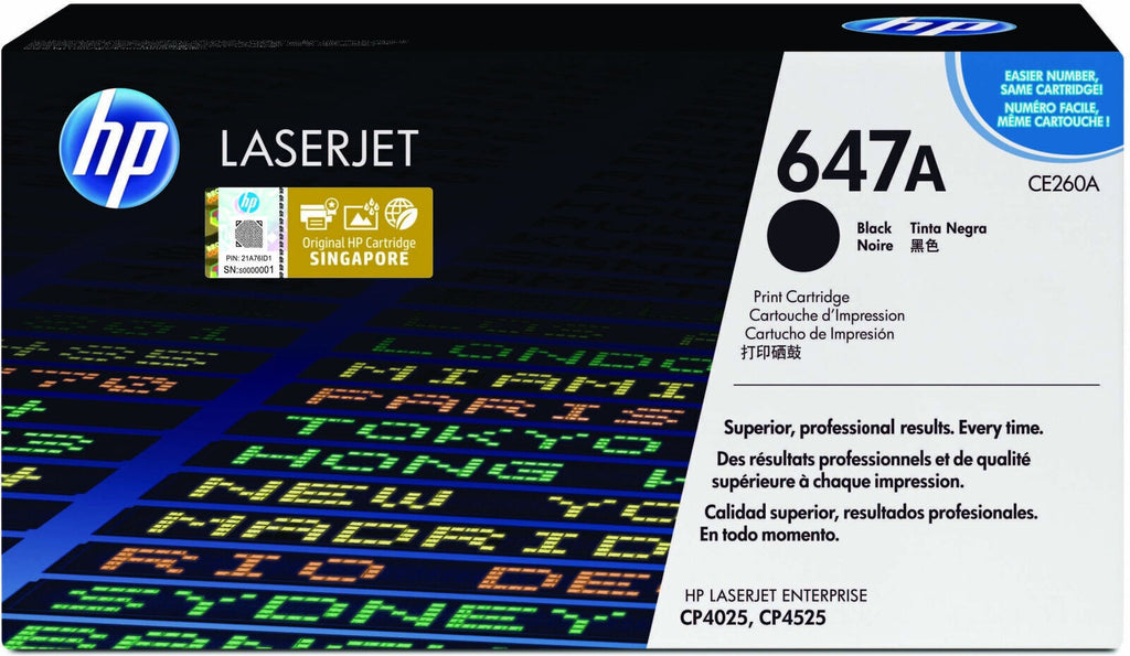 HP Original Toner 647A Schwarz BK CE260A für Laser Jet Enterprise CP4025 CP4525